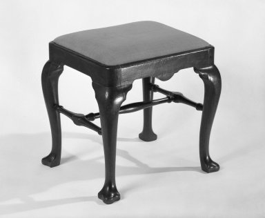 American. <em>Stool</em>. Walnut, Overall height: 18 in. (45.7 cm). Brooklyn Museum, Bequest of Mrs. William Sterling Peters, 50.141.16. Creative Commons-BY (Photo: Brooklyn Museum, 50.141.16_bw.jpg)
