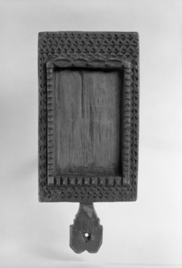 Sioux. <em>Chief's Looking Glass Frame</em>, early 19th century. Wood, 7 x 3 1/4 in. (17.8 x 8.3 cm). Brooklyn Museum, Henry L. Batterman Fund and the Frank Sherman Benson Fund, 50.67.108. Creative Commons-BY (Photo: Brooklyn Museum, 50.67.108_acetate_bw.jpg)