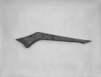 Eastern, Sioux. <em>War Club</em>, early 19th century. Wood, brass nails, 30 1/2 x 6 1/2 x 3/4 in. (77.5 x 16.5 x 1.9 cm). Brooklyn Museum, Henry L. Batterman Fund and the Frank Sherman Benson Fund, 50.67.75. Creative Commons-BY (Photo: Brooklyn Museum, 50.67.75_bw_SL1.jpg)