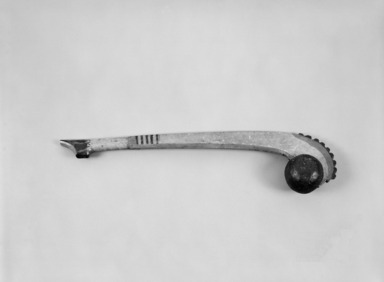 Chippewa (Anishinaabe) (probably). <em>Ball-headed War Club</em>, early 19th century. Wood, pigment, 6 1/2 × 3 1/2 × 29 9/16 in. (16.5 × 8.9 × 75.1 cm). Brooklyn Museum, Henry L. Batterman Fund and the Frank Sherman Benson Fund, 50.67.83. Creative Commons-BY (Photo: Brooklyn Museum, 50.67.83_bw_SL1.jpg)