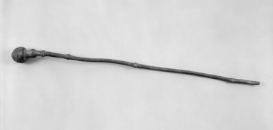 Sioux. <em>Dance Staff</em>, early 19th century. Wood, pigment, 36 3/4 x 2 3/4 x 2 3/4 in. (93.3 x 7 x 7 cm). Brooklyn Museum, Henry L. Batterman Fund and the Frank Sherman Benson Fund, 50.67.94. Creative Commons-BY (Photo: Brooklyn Museum, 50.67.94_bw_SL1.jpg)