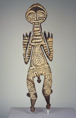 Purari. <em>Figure (Bioma)</em>, early 20th century. Wood, natural pigments, 25 x 7 1/4 x 1 1/2 in. (63.5 x 18.4 x 3.8 cm). Brooklyn Museum, Gift of John W. Vandercook, 51.118.8. Creative Commons-BY (Photo: Brooklyn Museum, 51.118.8.jpg)