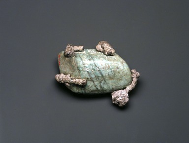 Egyptian. <em>Inscribed Magical Amulet</em>, ca. 690-664 B.C. Stone (likely Amazonite Feldspar), silver, pigment, possible organic material, 2 7/16 x 1 1/4 in. (6.2 x 3.2 cm). Brooklyn Museum, Gift of Mr. and Mrs. Alastair B. Martin, the Guennol Collection, 51.134. Creative Commons-BY (Photo: Brooklyn Museum, 51.134_transp5523.jpg)