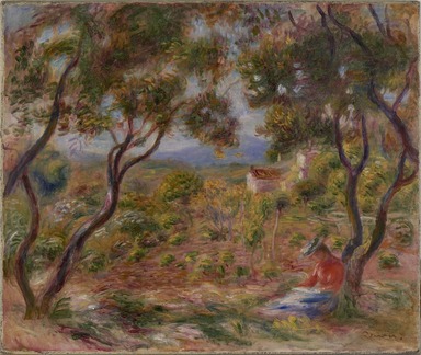 Pierre-Auguste Renoir (French, 1841-1919). <em>The Vineyards at Cagnes (Les Vignes à Cagnes)</em>, 1908. Oil on canvas, 18 1/4 x 21 3/4 in. (46.4 x 55.2 cm). Brooklyn Museum, Gift of Colonel and Mrs. Edgar W. Garbisch, 51.219 (Photo: Brooklyn Museum, 51.219_PS11.jpg)