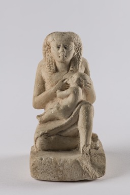 <em>Nursing Woman</em>, ca. 1938–after 1630 B.C.E. Limestone, pigment, 4 1/2 × 2 1/2 × 3 3/8 in. (11.4 × 6.4 × 8.6 cm). Brooklyn Museum, Charles Edwin Wilbour Fund, 51.224. Creative Commons-BY (Photo: Brooklyn Museum, 51.224_front_PS22.jpg)