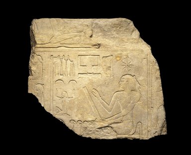 Egyptian. <em>Goddess Seshat</em>, ca. 1919-1875 B.C.E. Limestone, 20 11/16 x 23 1/4 in. (52.5 x 59 cm). Brooklyn Museum, Charles Edwin Wilbour Fund, 52.129. Creative Commons-BY (Photo: Brooklyn Museum, 52.129_SL1.jpg)