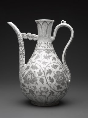  <em>Ewer (Zhihu)</em>, 1279-1368. Porcelain with copper-red underglaze design, 11 7/16 x 8 1/4 in. (29 x 21 cm). Brooklyn Museum, The William E. Hutchins Collection, Bequest of Augustus S. Hutchins, 52.132. Creative Commons-BY (Photo: Brooklyn Museum, 52.132_PS6.jpg)
