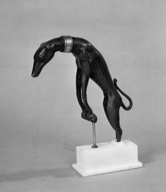 Unknown. <em>Statuette of dog</em>, 16th-17th century. Bronze, 5 1/2 x 5 1/4 x 1 in. (14 x 13.3 x 2.5 cm). Brooklyn Museum, Gift of Mr. and Mrs. Alastair Bradley Martin, 52.133. Creative Commons-BY (Photo: Brooklyn Museum, 52.133_acetate_bw.jpg)