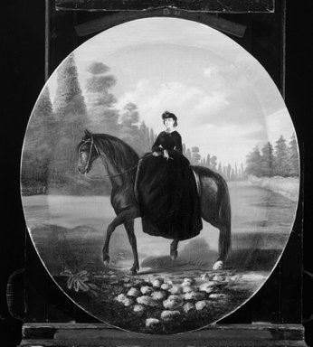 Attributed to follower of Édouard Pingret (French, 1788–1875). <em>Portrait of Doña María Josefa Romero de Terreros y Gómez de Parada</em>, ca. 1865. Oil on canvas, Oval:  22 x 18 1/4 in.  (55.9 x 46.4 cm). Brooklyn Museum, Museum Collection Fund and Dick S. Ramsay Fund, 52.166.16 (Photo: Brooklyn Museum, 52.166.16_bw.jpg)