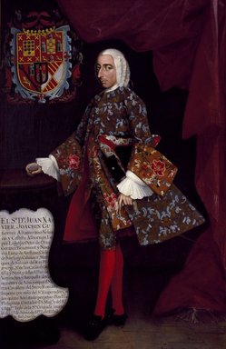 Miguel Cabrera (Mexican, 1695–1768). <em>Don Juan Xavier Joachín Gutiérrez Altamirano Velasco, Count of Santiago de Calimaya</em>, ca. 1752. Oil on canvas, 81 5/16 × 53 1/2 in. (206.5 × 135.9 cm). Brooklyn Museum, Museum Collection Fund and Dick S. Ramsay Fund, 52.166.1 (Photo: Brooklyn Museum, 52.166.1_SL3.jpg)