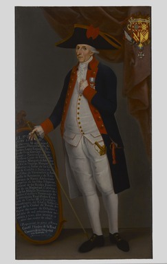 Mariano Guerrero (Mexican, active late 18th century). <em>Don Juan Lorenzo Gutiérrez Altamirano de Velasco y Flores, Count of Santiago de Calimaya</em>, ca. 1790. Oil on canvas, 73 1/2 x 38 1/2 in. (186.7 x 97.8 cm). Brooklyn Museum, Museum Collection Fund and Dick S. Ramsay Fund, 52.166.2 (Photo: Brooklyn Museum, 52.166.2_PS6.jpg)