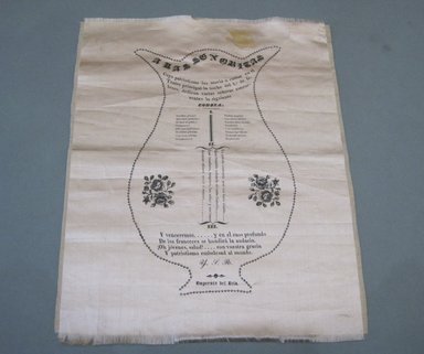  <em>Theater Program</em>, ca. 1838. Silk, 9 1/2 x 11 3/4 in. (24.1 x 29.8 cm). Brooklyn Museum, Museum Collection Fund and Dick S. Ramsay Fund, 52.166.67. Creative Commons-BY (Photo: Brooklyn Museum, 52.166.67.jpg)