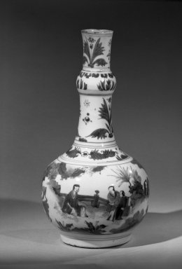  <em>Vase</em>, ca. 1650. Porcelain with cobalt-blue underglaze decoration, 14 7/16 x 7 3/8 in. (36.7 x 18.7 cm). Brooklyn Museum, The William E. Hutchins Collection, Bequest of Augustus S. Hutchins, 52.49.23. Creative Commons-BY (Photo: Brooklyn Museum, 52.49.23_acetate_bw.jpg)