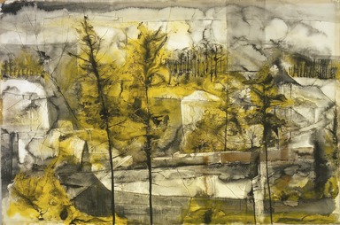 William Thon (American, 1906-2000). <em>Quarry</em>, ca. 1952. Watercolor and perhaps India ink on paper, 27 1/2 x 41 in.  (69.9 x 104.1 cm). Brooklyn Museum, Dick S. Ramsay Fund, 53.144. © artist or artist's estate (Photo: Brooklyn Museum, 53.144.jpg)