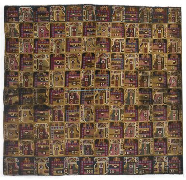 Wari. <em>Tapestry Panel</em>, 600-1000. Cotton, camelid fiber, 39 1/4 x 41 3/8 in. (99.7 x 105.1 cm). Brooklyn Museum, Frank L. Babbott Fund, 53.147. Creative Commons-BY (Photo: Brooklyn Museum, 53.147_PS1.jpg)