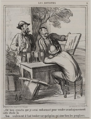 Honoré Daumier (Marseille, France, 1808–1879, Valmondois, France). <em>Eh! Bien Crois-Tu...les Peupliers.</em>, January 19, 1865. Lithograph on newsprint, Sheet: 17 x 11 11/16 in. (43.2 x 29.7 cm). Brooklyn Museum, A. Augustus Healy Fund, 53.166.11 (Photo: Brooklyn Museum, 53.166.11_PS11.jpg)