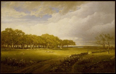 William Trost Richards (American, 1833-1905). <em>Old Orchard at Newport</em>, 1875. Oil on canvas, 25 x 40in. (63.5 x 101.6cm). Brooklyn Museum, Bequest of Mrs. William T. Brewster through the National Academy of Design, 53.224 (Photo: Brooklyn Museum, 53.224_SL3.jpg)