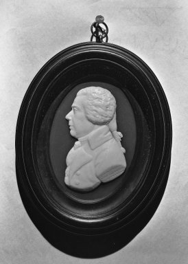 James Tassie (Scottish, 1735-1799). <em>Portrait Medallion</em>, 1799. Glass, Medallion: 3 3/4 x 2 1/2 in. (9.5 x 6.4 cm). Brooklyn Museum, Gift of Emily Winthrop Miles, 53.264.46. Creative Commons-BY (Photo: Brooklyn Museum, 53.264.46_acetate_bw.jpg)