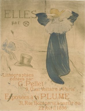 Henri de Toulouse-Lautrec (French, 1864-1901). <em>Elles</em>, 1896. Lithograph on thin wove paper, 24 7/16 x 18 9/16 in. (62.1 x 47.1 cm). Brooklyn Museum, Gift of Millicent Huttleston Rogers, 53.8.1 (Photo: Brooklyn Museum, 53.8.1.jpg)