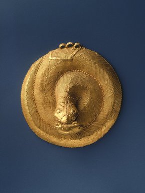 Ebrié. <em>Snake Pendant</em>, 19th century. Gold, diameter: 3 9/16 in. (9 cm). Brooklyn Museum, Frank L. Babbott Fund, 54.161. Creative Commons-BY (Photo: Brooklyn Museum, 54.161_SL1.jpg)