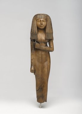  <em>Statuette of a Woman</em>, ca. 1390–1353 B.C.E. Wood, 10 1/16 x 2 3/4 x 1 7/8 in. (25.6 x 7 x 4.8 cm). Brooklyn Museum, Charles Edwin Wilbour Fund, 54.29. Creative Commons-BY (Photo: Brooklyn Museum, 54.29_PS4.jpg)