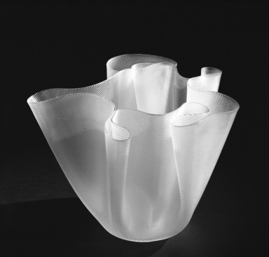 Luigi Fontana. <em>Vase</em>, 20th century. Translucent glass, 15 x 20 x 17 in. (38.1 x 50.8 x 43.2 cm). Brooklyn Museum, Gift of the Italian Government, 54.64.8. Creative Commons-BY (Photo: Brooklyn Museum, 54.64.8_bw.jpg)