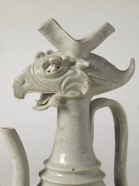  <em>Ewer with Phoenix Head</em>, ca. 10th century. Qingbai ware, stoneware, translucent glaze, height: 14 9/16 in. (37 cm); diameter: 6 7/8 in. (17.5 cm). Brooklyn Museum, Ella C. Woodward Memorial Fund and Frank L. Babbott Fund, 54.7. Creative Commons-BY (Photo: Brooklyn Museum, 54.7_detail_01_PS9.jpg)