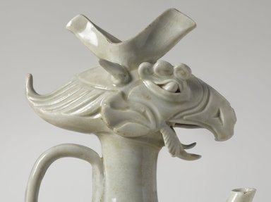  <em>Ewer with Phoenix Head</em>, ca. 10th century. Qingbai ware, stoneware, translucent glaze, height: 14 9/16 in. (37 cm); diameter: 6 7/8 in. (17.5 cm). Brooklyn Museum, Ella C. Woodward Memorial Fund and Frank L. Babbott Fund, 54.7. Creative Commons-BY (Photo: Brooklyn Museum, 54.7_detail_05_PS9.jpg)