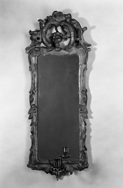 American. <em>Sconce</em>, ca. 1770. Pine, gilt, mirror, 26 1/4 x 10 1/2 in. (66.7 x 26.7 cm). Brooklyn Museum, Dick S. Ramsay Fund, 55.101. Creative Commons-BY (Photo: Brooklyn Museum, 55.101_bw.jpg)
