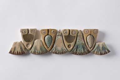  <em>Floral Frieze</em>, ca. 1184–1153 B.C.E. Faience, 2 1/2 × 1 × 11 1/2 in. (6.4 × 2.5 × 29.2 cm). Brooklyn Museum, Charles Edwin Wilbour Fund, 55.182a-i. Creative Commons-BY (Photo: Brooklyn Museum, 55.182a-i_PS22.jpg)