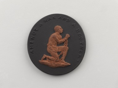 William Hackwood (died 1836). <em>Medallion</em>, after 1786. terracotta on basalt (stoneware), 1 1/4 x 1 1/4 in. (3.2 x 3.2 cm). Brooklyn Museum, Gift of Emily Winthrop Miles, 55.9.25v. Creative Commons-BY (Photo: Brooklyn Museum, 55.9.25v_PS9.jpg)