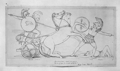 John Flaxman (British, 1755-1826). <em>Drawing for Pope's Illiad</em>. Ink on paper, 6 3/4 x 14 in. (17.1 x 35.6 cm). Brooklyn Museum, Gift of Emily Winthrop Miles, 55.9.27 (Photo: Brooklyn Museum, 55.9.27_bw.jpg)