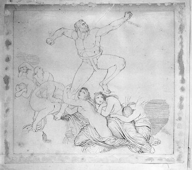 John Flaxman (British, 1755-1826). <em>Prometheus Bound</em>. Pencil and pen drawing on wove paper, Sheet: 11 x 12 1/4 in. (27.9 x 31.1 cm). Brooklyn Museum, Gift of Emily Winthrop Miles, 55.9.28 (Photo: Brooklyn Museum, 55.9.28_bw.jpg)