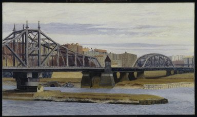 Edward Hopper (American, 1882-1967). <em>Macomb's Dam Bridge</em>, 1935. Oil on canvas, 35 x 60 3/16in. (88.9 x 152.9cm). Brooklyn Museum, Bequest of Mary T. Cockcroft, 57.145. © artist or artist's estate (Photo: Brooklyn Museum, 57.145_SL1.jpg)
