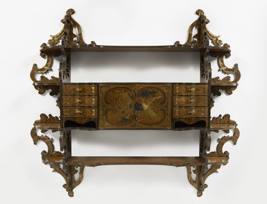  <em>Hanging Wall Cabinet</em>, mid-nineteenth century. Mahogany, brass, 45 5/8 × 49 1/4 × 9 5/8 in. (115.9 × 125.1 × 24.4 cm). Brooklyn Museum, Gift of Mrs. John de Menil, 57.179. Creative Commons-BY (Photo: Brooklyn Museum, 57.179_overall_PS11.jpg)
