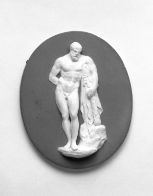  <em>Upright Oval Medallion</em>, ca. 1775. Jasperware, 3 1/4 in. x 2 5/8 in. Brooklyn Museum, Gift of Emily Winthrop Miles, 57.180.79. Creative Commons-BY (Photo: Brooklyn Museum, 57.180.79_bw.jpg)