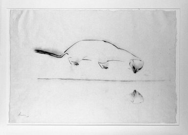 Morris Graves (American, 1910-2001). <em>Animal with Reflexion</em>, 1954. Ink on paper, 18 x 26 1/2 in. (45.7 x 67.3 cm). Brooklyn Museum, Dick S. Ramsay Fund, 57.18. © artist or artist's estate (Photo: Brooklyn Museum, 57.18_bw.jpg)