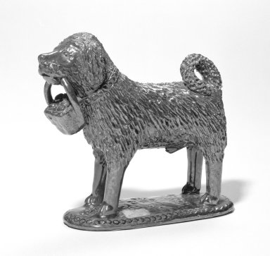  <em>Dog</em>, 19th century. Earthenware, 5 3/4 x 5 1/2 in. (14.6 x 14 cm). Brooklyn Museum, Gift of Huldah Cail Lorimer in memory of George Burford Lorimer, 57.75.23. Creative Commons-BY (Photo: Brooklyn Museum, 57.75.23_bw.jpg)