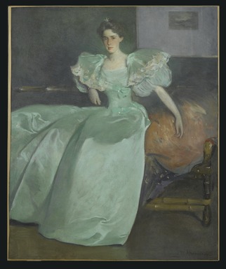 John White Alexander (American, 1856-1915). <em>Miss Helen Manice (later Mrs. Henry M. Alexander)</em>, 1895. Oil on canvas, 63 9/16 x 52 1/16 in. (161.5 x 132.2 cm). Brooklyn Museum, Gift of Mrs. Helen G. Rhinelander and Mr. DeForest M. Alexander, 58.154 (Photo: Brooklyn Museum, 58.154_PS2.jpg)