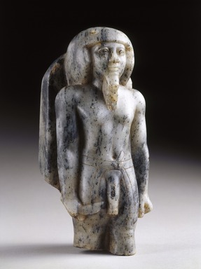  <em>Statuette of a Male Deity</em>, ca. 2625–2500 B.C.E. Gneiss, 8 1/2 × 3 3/4 × 3 1/2 in. (21.6 × 9.5 × 8.9 cm). Brooklyn Museum, Charles Edwin Wilbour Fund, 58.192. Creative Commons-BY (Photo: Brooklyn Museum, 58.192_threequarter_SL1.jpg)