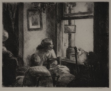 Edward Hopper (American, 1882–1967). <em>East Side Interior</em>, 1922. Etching on paper, Sheet: 13 1/8 x 16 1/4 in. (33.3 x 41.3 cm). Brooklyn Museum, Dick S. Ramsay Fund, 58.49. © artist or artist's estate (Photo: Brooklyn Museum, 58.49_cropped_PS20.jpg)