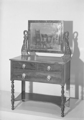  <em>Dressing Table</em>, ca. 1820. Mahogany Brooklyn Museum, Gift of Mrs. Stuart Scott, 59.141.1. Creative Commons-BY (Photo: Brooklyn Museum, 59.141.1_acetate_bw.jpg)