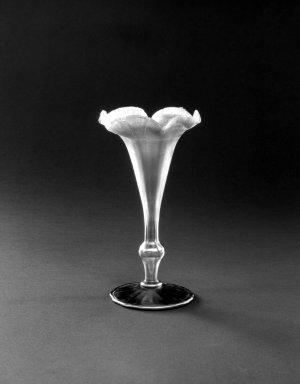 Martin Bach (American, 1862-1921). <em>Vase</em>, ca. 1905. Opalescent glass, 7 1/2 x 3 3/4 in. (19.1 x 9.5 cm). Brooklyn Museum, Gift of Mrs. Alfred Zoebisch, 59.143.16. Creative Commons-BY (Photo: Brooklyn Museum, 59.143.16_bw.jpg)