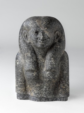  <em>Head and Torso of a Noblewoman</em>, ca. 1844–1837 B.C.E. Diorite, 9 x 6 1/4 x 4 1/2 in. (22.9 x 15.9 x 11.4 cm). Brooklyn Museum, Charles Edwin Wilbour Fund, 59.1. Creative Commons-BY (Photo: Brooklyn Museum, 59.1_front_PS9.jpg)