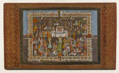 Indian. <em>Yusuf and Zulaykha</em>, 1875-1900. Opaque watercolor and gold on paper, Sheet: 11 3/4 x 19 15/16 in. (29.8 x 50.6 cm). Brooklyn Museum, Gift of Philip P. Weisberg, 59.206.7 (Photo: Brooklyn Museum, 59.206.7_IMLS_PS4.jpg)