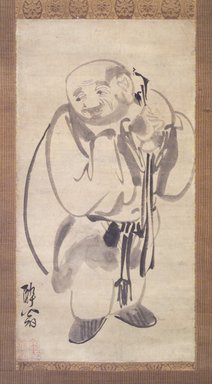 Gim Myeong-guk (born 1600– died after 1662). <em>Po-dae</em>, early 17th century. Ink on paper, overall: 51 3/4 x 14 3/8 in.  (131.5 x 36.5 cm). Brooklyn Museum, Gift of Mrs. Robert van Roejen, by exchange, 59.26.1 (Photo: Brooklyn Museum, 59.26.1_transp3955.jpg)