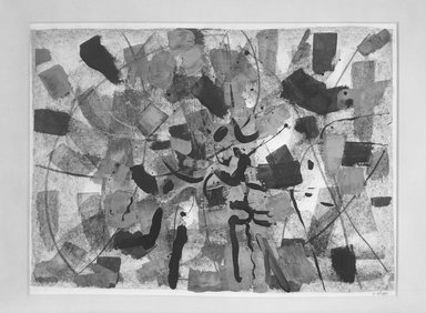 John von Wicht (American, born Germany, 1888-1970). <em>Climax</em>, ca. 1955. Oil and wax on rice paper, 23 x 31 in. (58.4 x 78.7 cm). Brooklyn Museum, Dick S. Ramsay Fund, 59.48 (Photo: Brooklyn Museum, 59.48_acetate_bw.jpg)