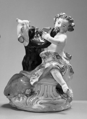 Chelsea Porcelain Manufactory (1754-1784). <em>Allegorical Figures of Africa and Asia from the Four Continents</em>. Porcelain Brooklyn Museum, Bequest of James Hazen Hyde, 60.12.55. Creative Commons-BY (Photo: Brooklyn Museum, 60.12.55_acetate_bw.jpg)