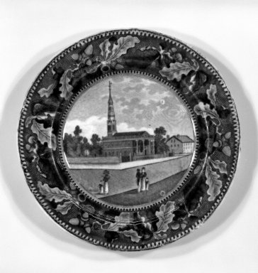 Ralph Stevenson & Williams. <em>Plate</em>, ca. 1830. Earthenware, 6 3/8 in. (16.2 cm). Brooklyn Museum, Gift of Mrs. William C. Esty, 60.213.136. Creative Commons-BY (Photo: Brooklyn Museum, 60.213.136_bw.jpg)