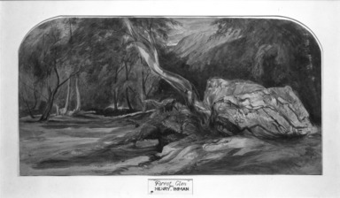 Henry Inman (American, 1801-1846). <em>Forest Glen</em>. Watercolor Brooklyn Museum, Gift of Ferdinand Davis, 60.214 (Photo: Brooklyn Museum, 60.214_acetate_bw.jpg)